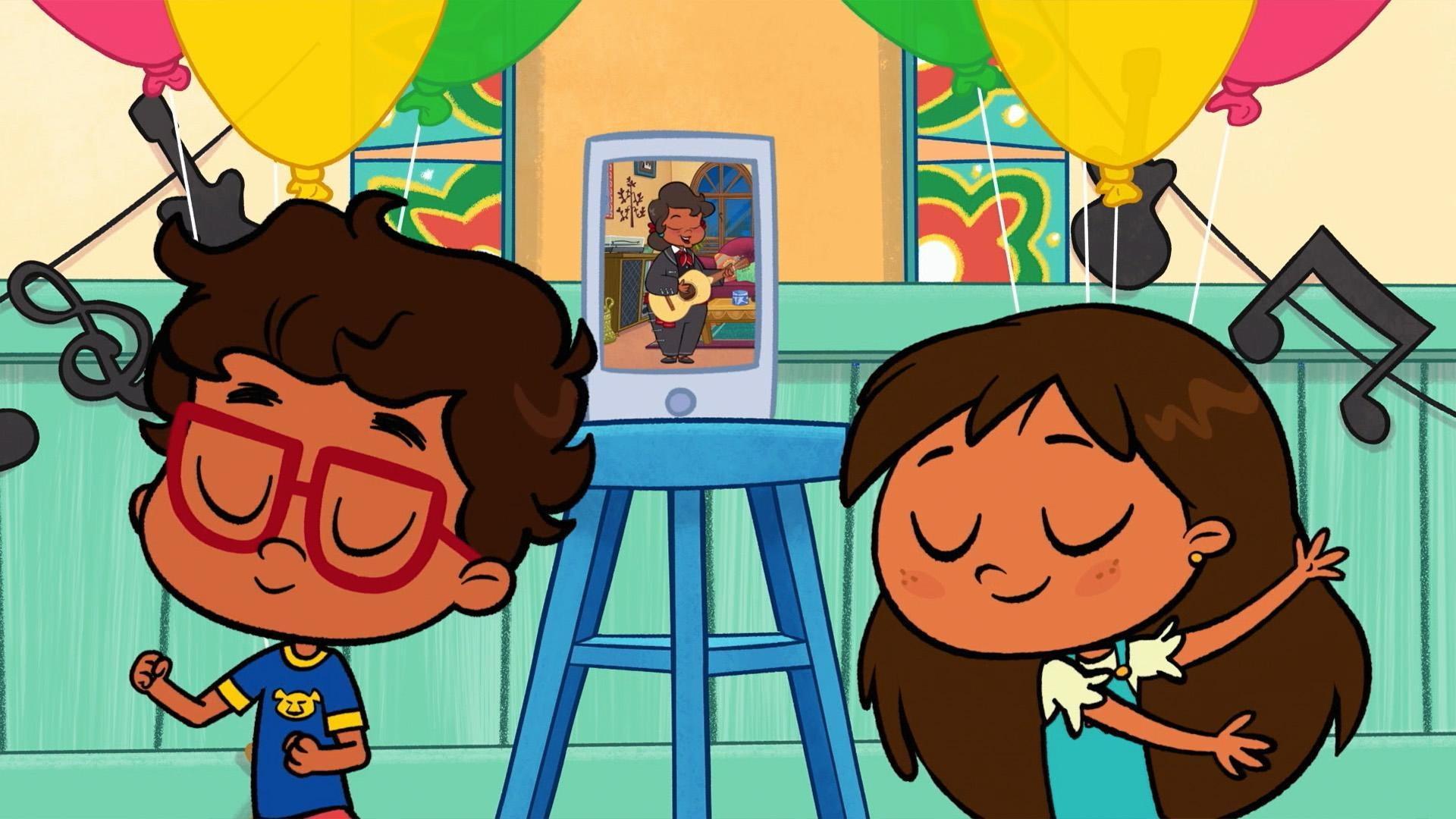 Rosie and Javi come up with a creative way to play Abuela's song for Noche de Baile.