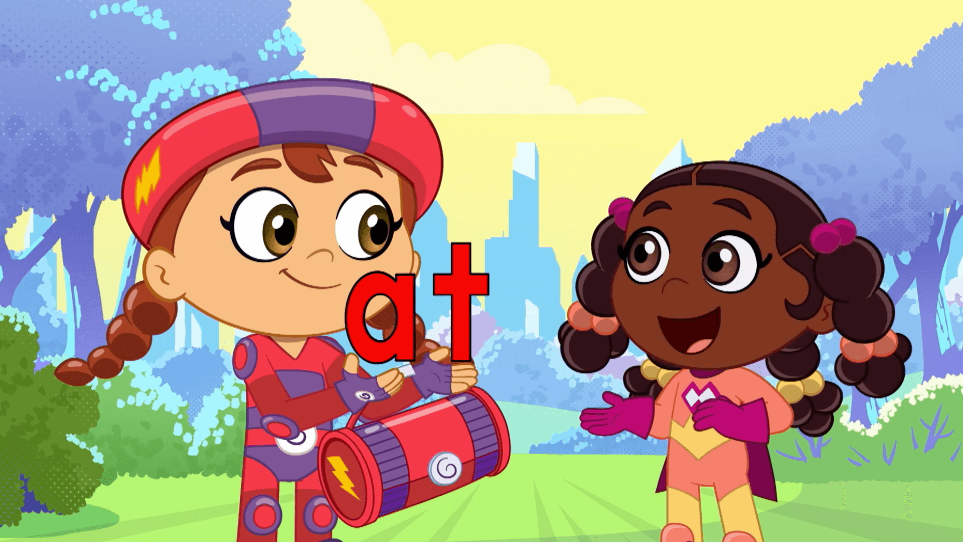 Power Paige and Wonder Red want to play baseball but The Eraser takes their hats and bat.