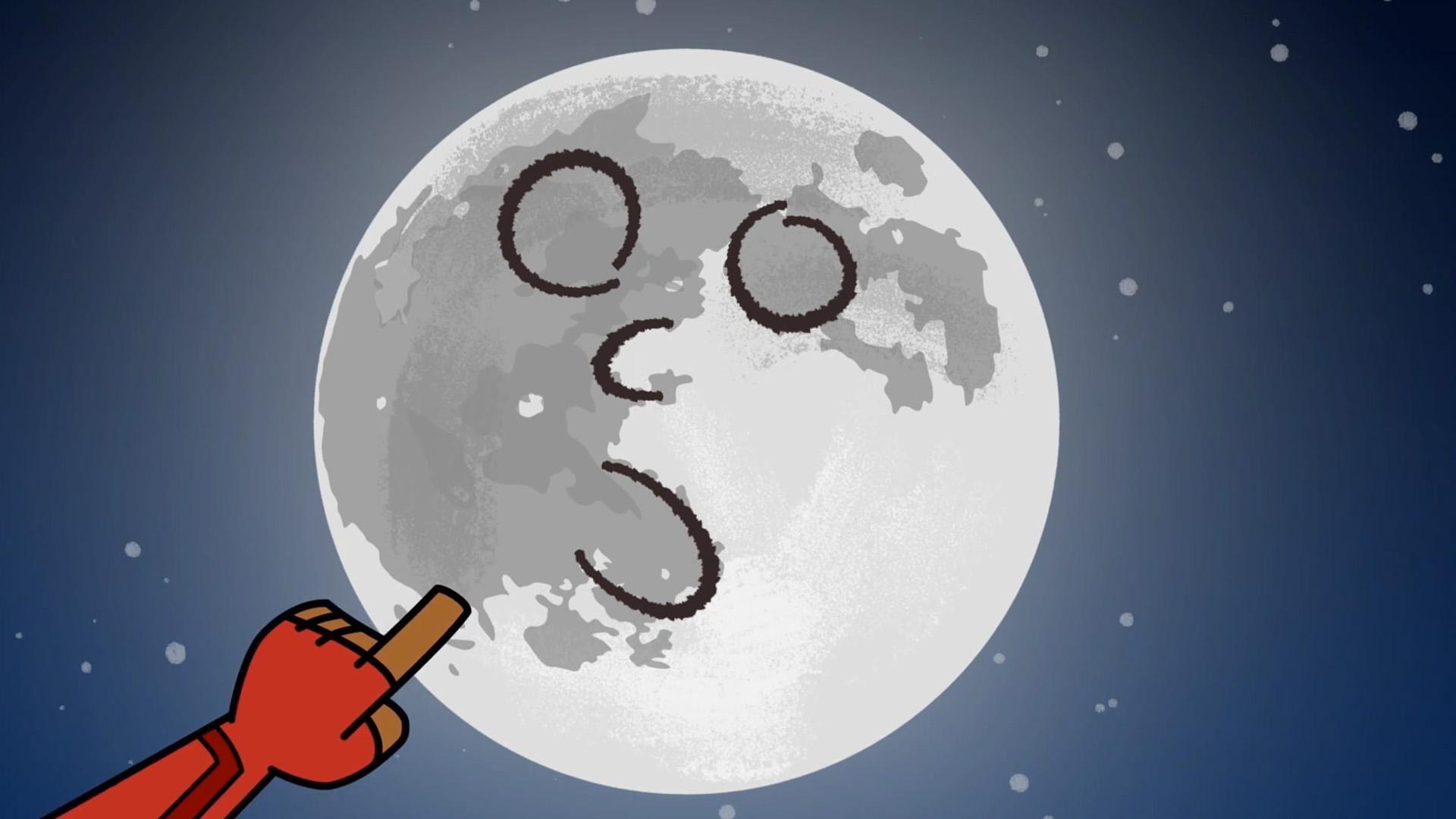 The heroes wonder why we can only see the full moon sometimes.