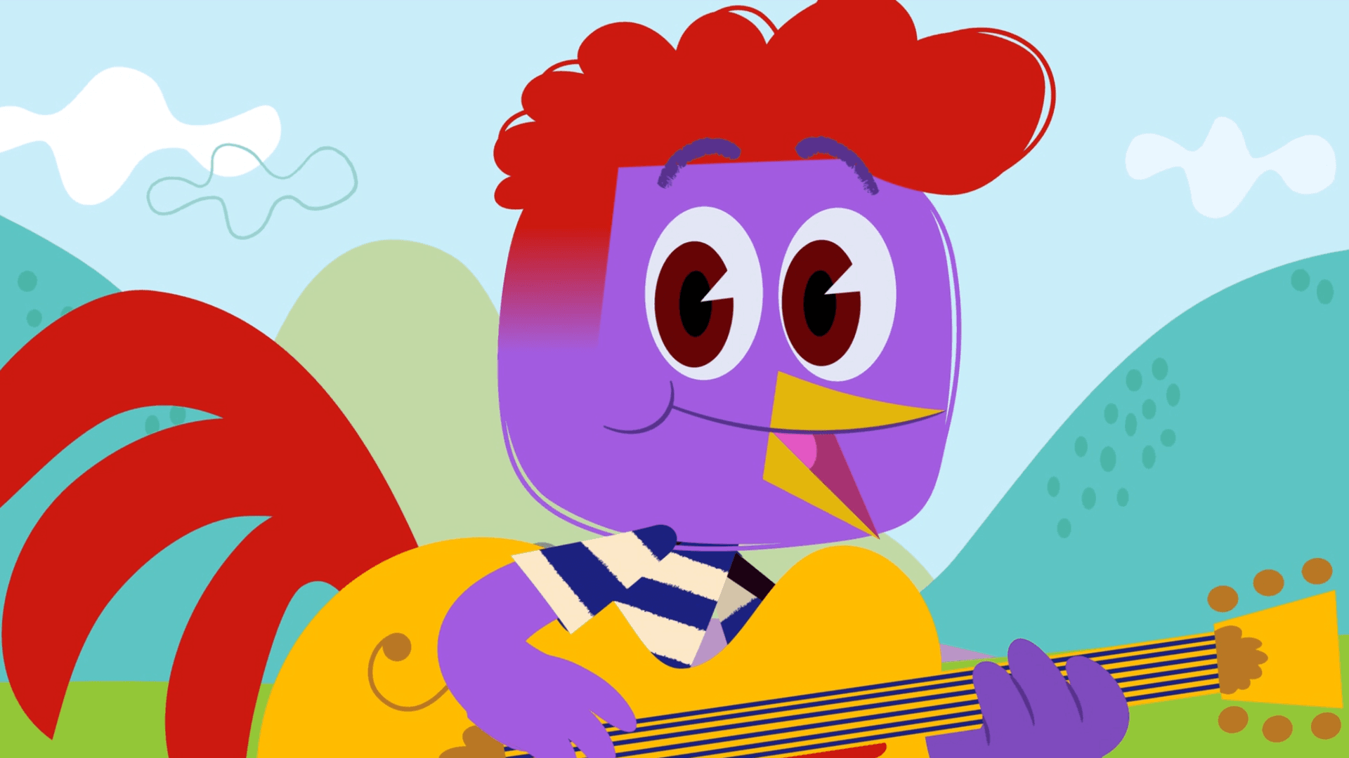 Rooster sings about his dream to jam with the the BeBop Barnyard Band!
