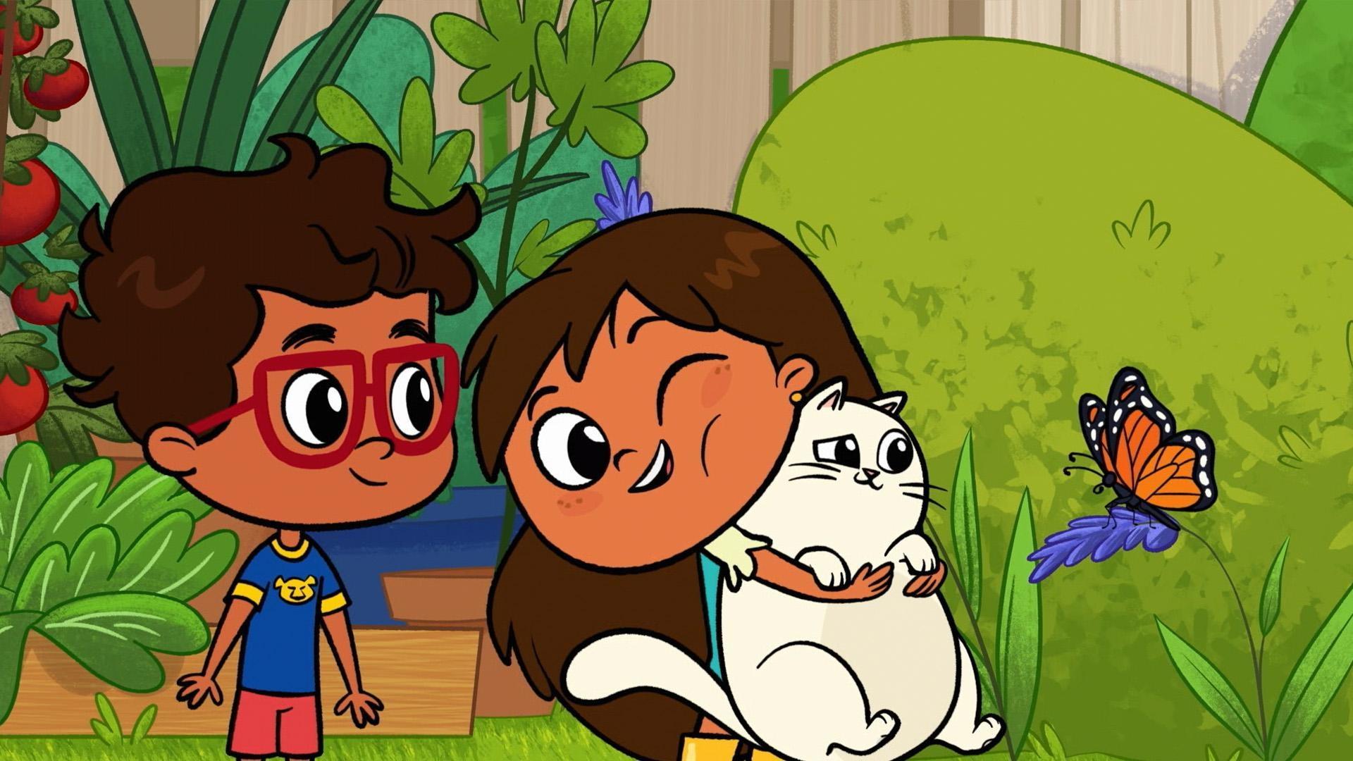 Rosie learns about monarch butterflies and decides to search for one in her backyard.