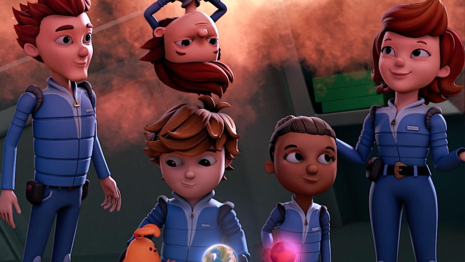 Celery shows the kids the map of the Galaxy, including the Bortron and Earth solar system.