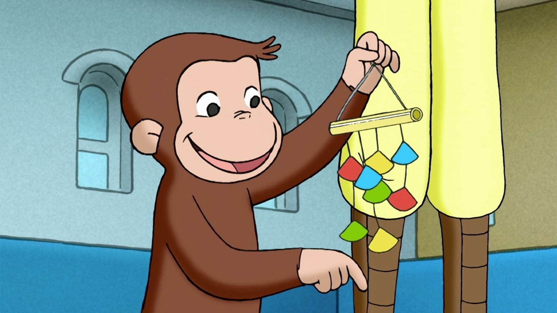 George and Mr. Zoobel make a Wind Symphony. / George and Allie build a toy car wash.