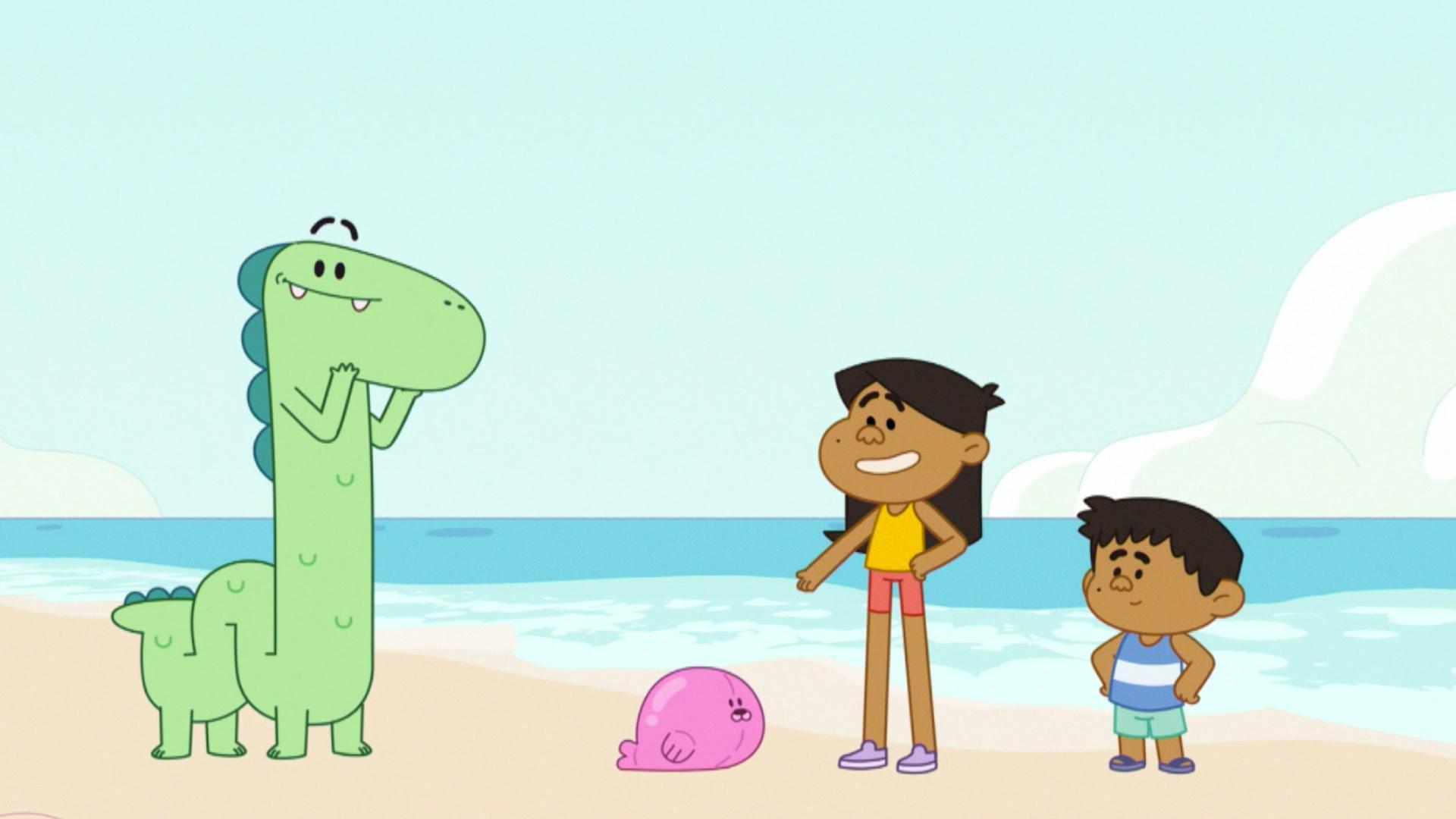 Jelly and Ben promise Pogo they'll look after her favorite beach toy. Then it floats away.