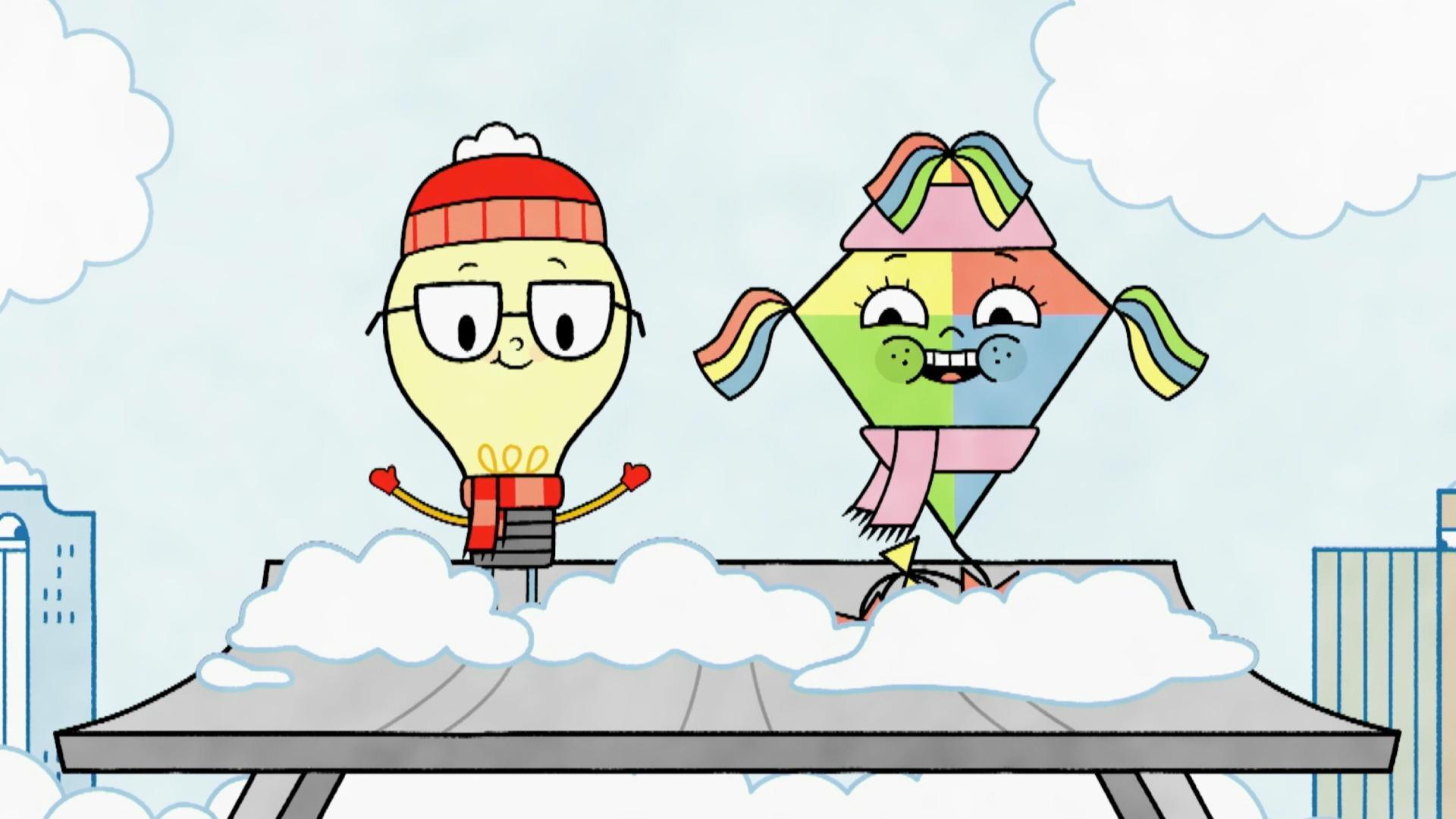 Watt and Windy learn how City Island copes with a snowstorm from Flurry the plow.