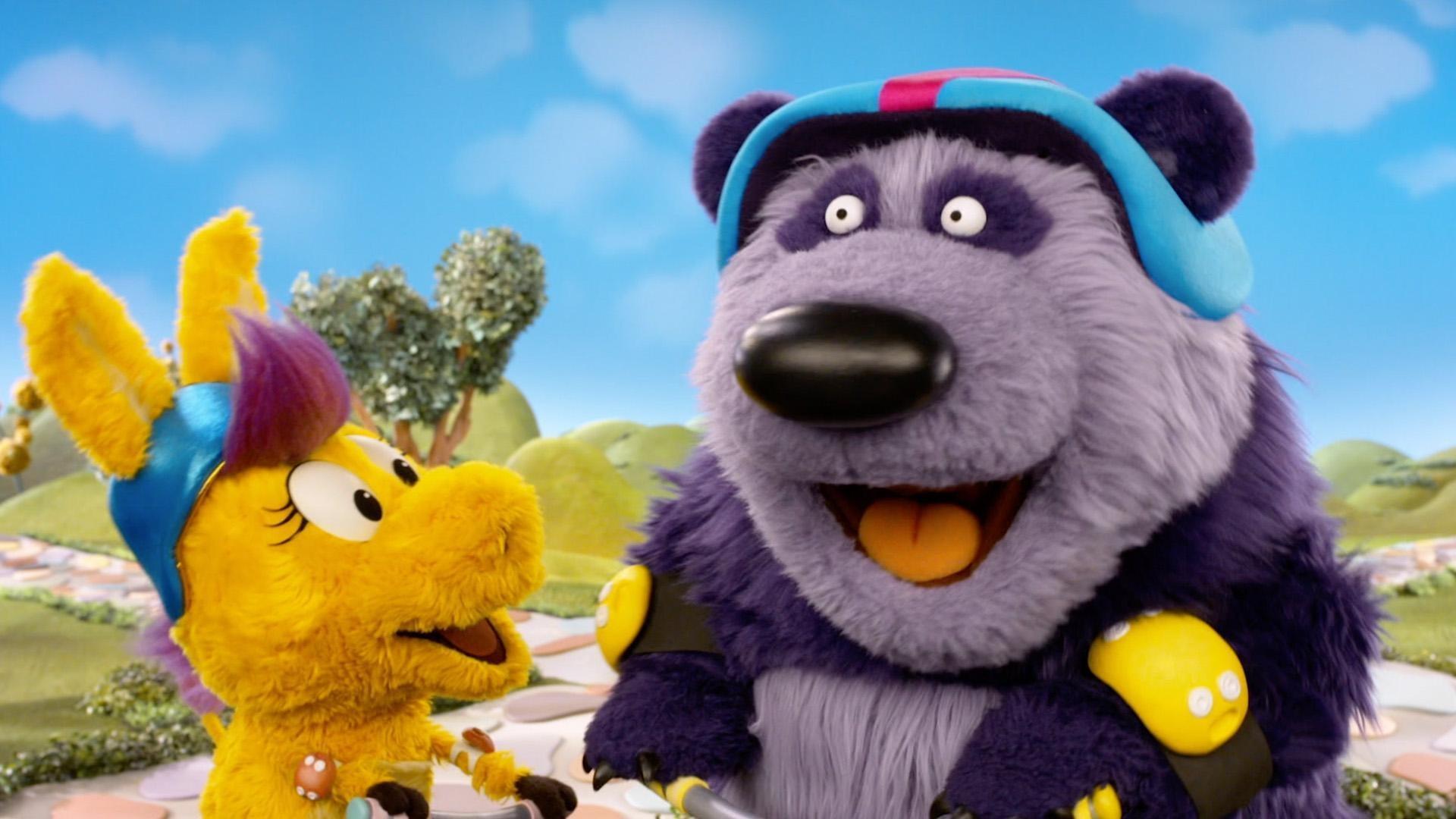 Duck Duck’s magic pickle trick goes awry./Donkey is afraid to scooter after a fall.