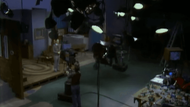 Mister Rogers gives his television neighbors an inside look at his job making television.