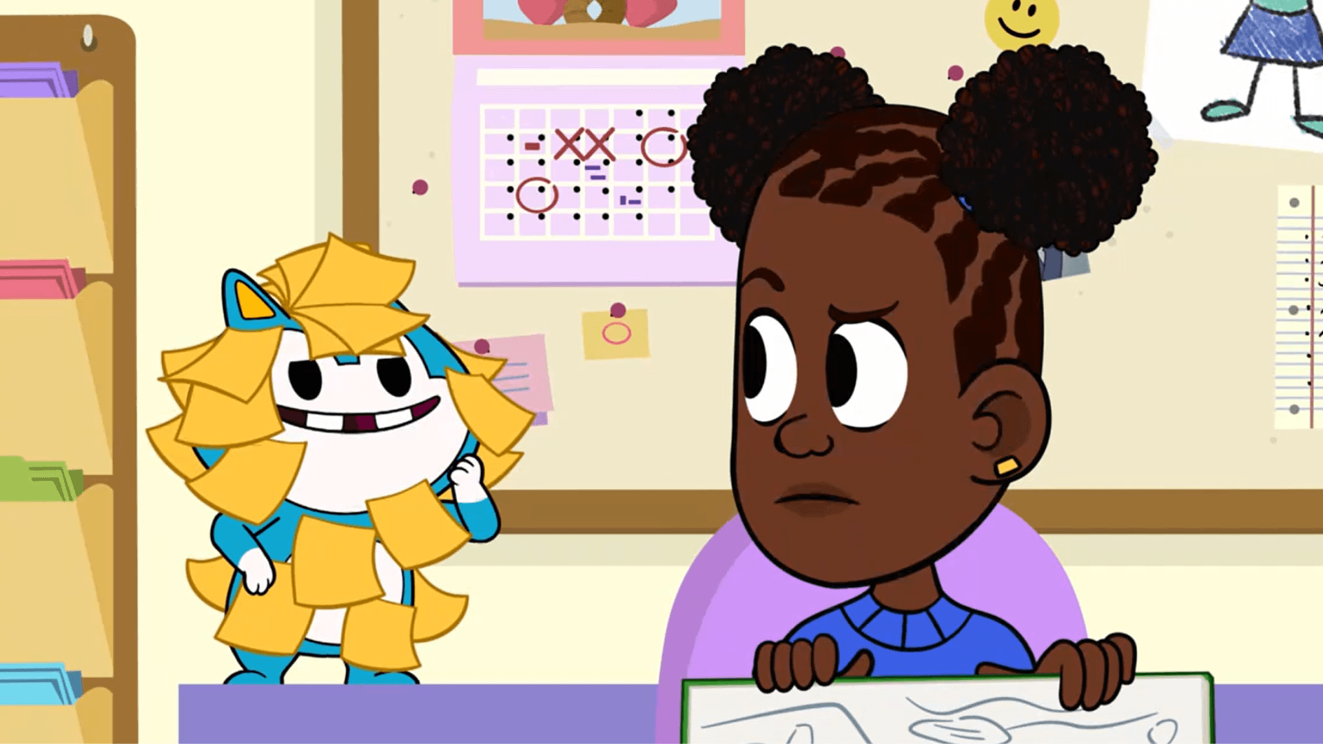 Louisa misinterprets Liana's sketch drawing.