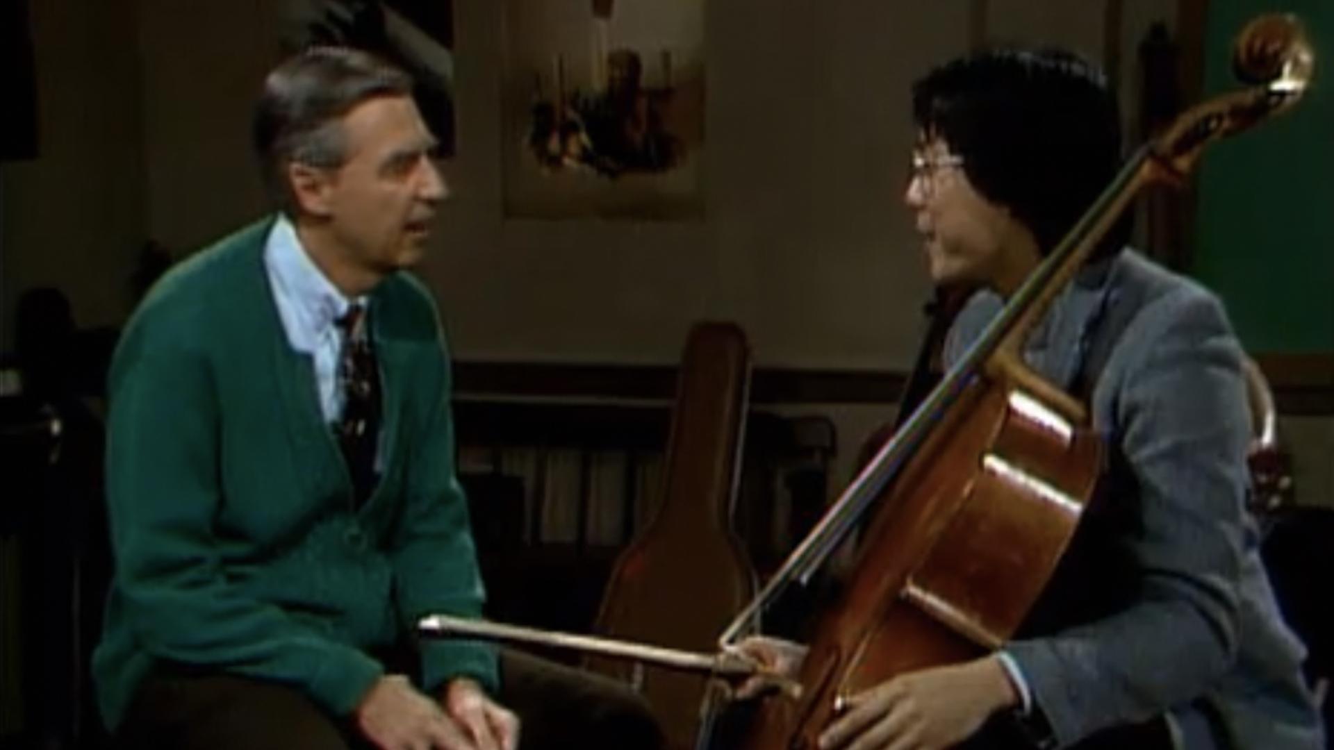 Cellist Yo-Yo Ma performs; Lady Aberlin tries to play the bass violin.