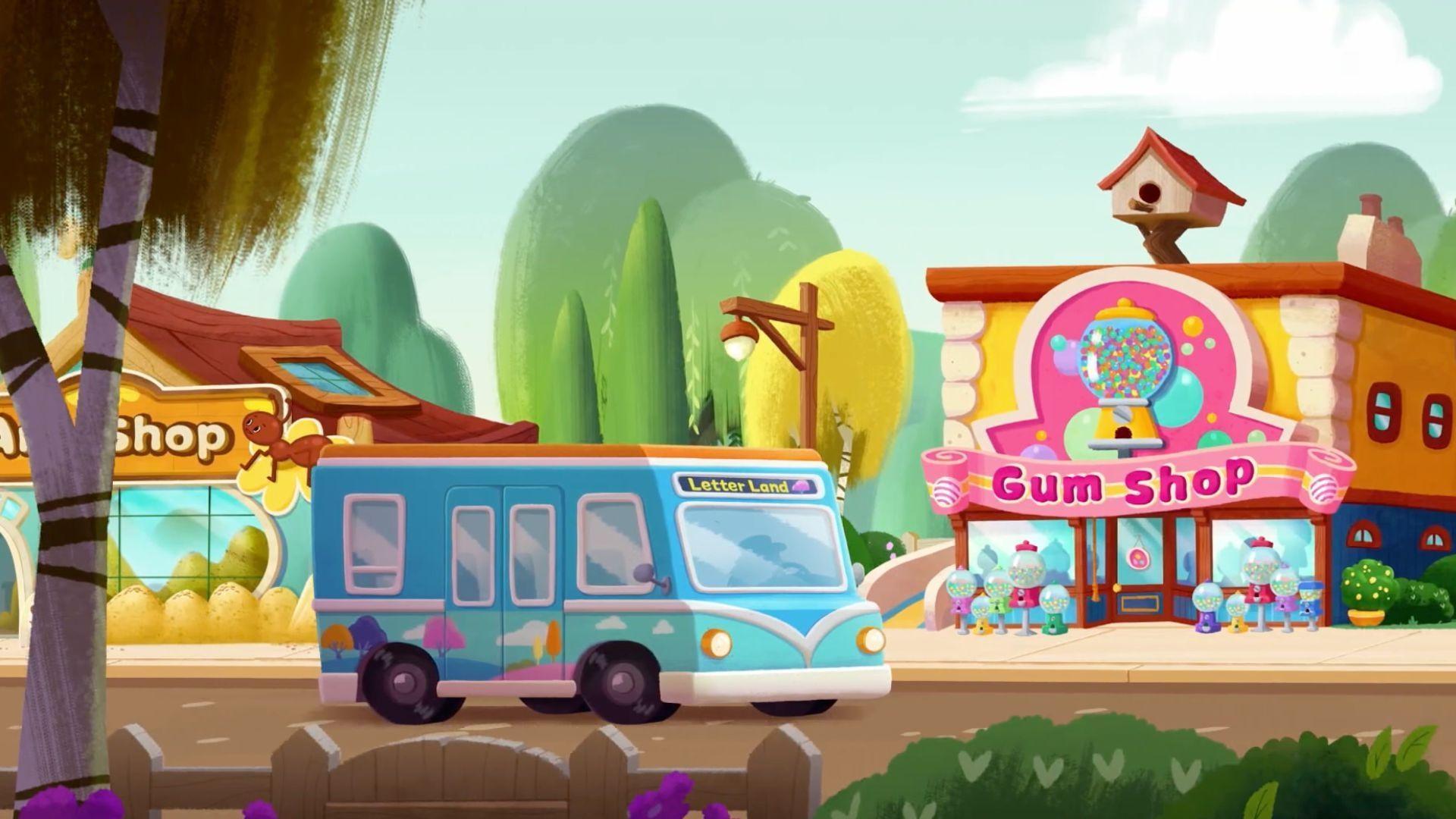 Rocket and Little Yellow Bird take the bus to Letterland