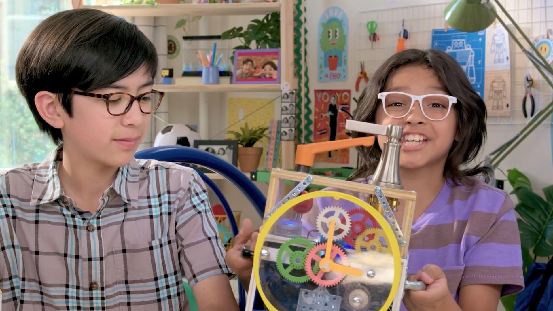 Tony and Tyler introduce their tiny time machine.