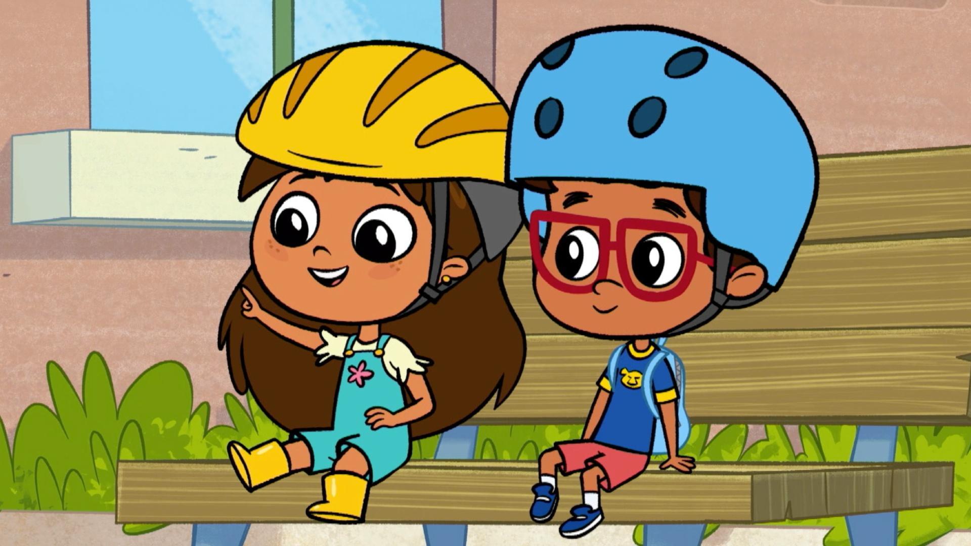 Rosie hurries to bring Tía her lucky spoon. / Crystal’s disc gets stuck in a tree.