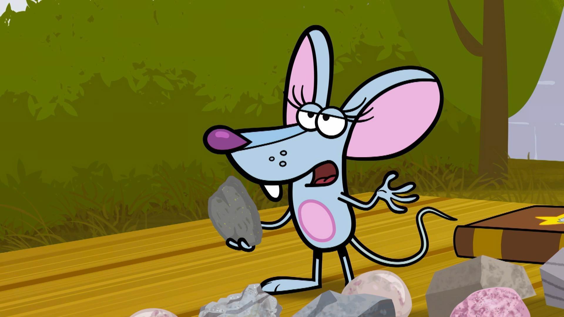 Squeeks tries to find her magnifying glass./Daisy chases a sweet scent.