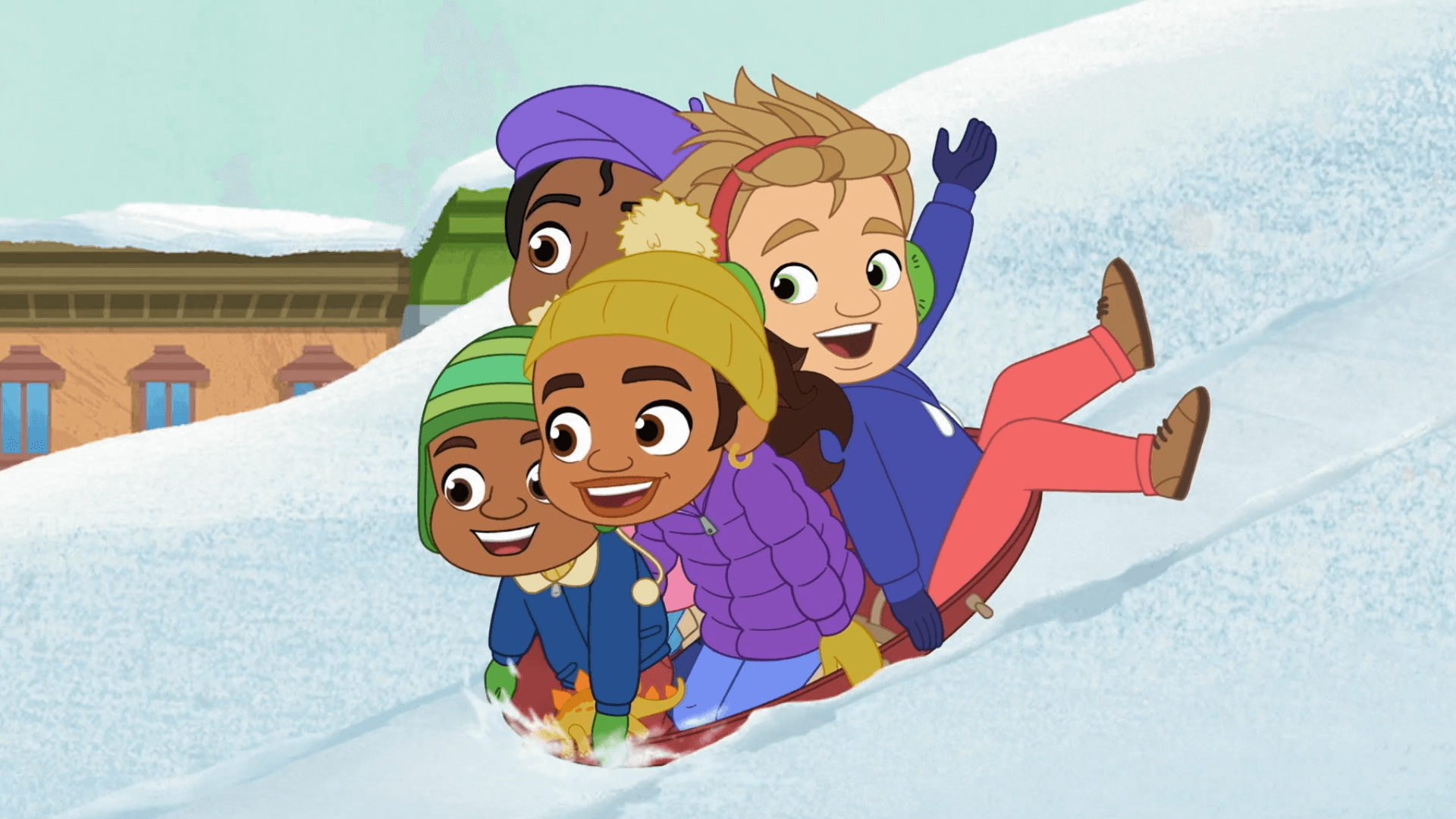 Alma enjoys a snow day.