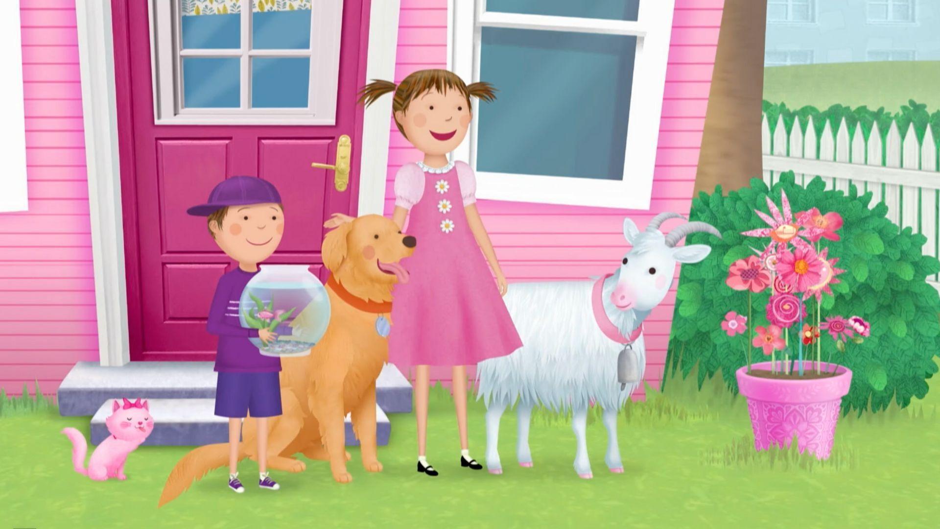 The kids explore a hedge maze. / Pinkalicious and Peter open a pet-sitting service!