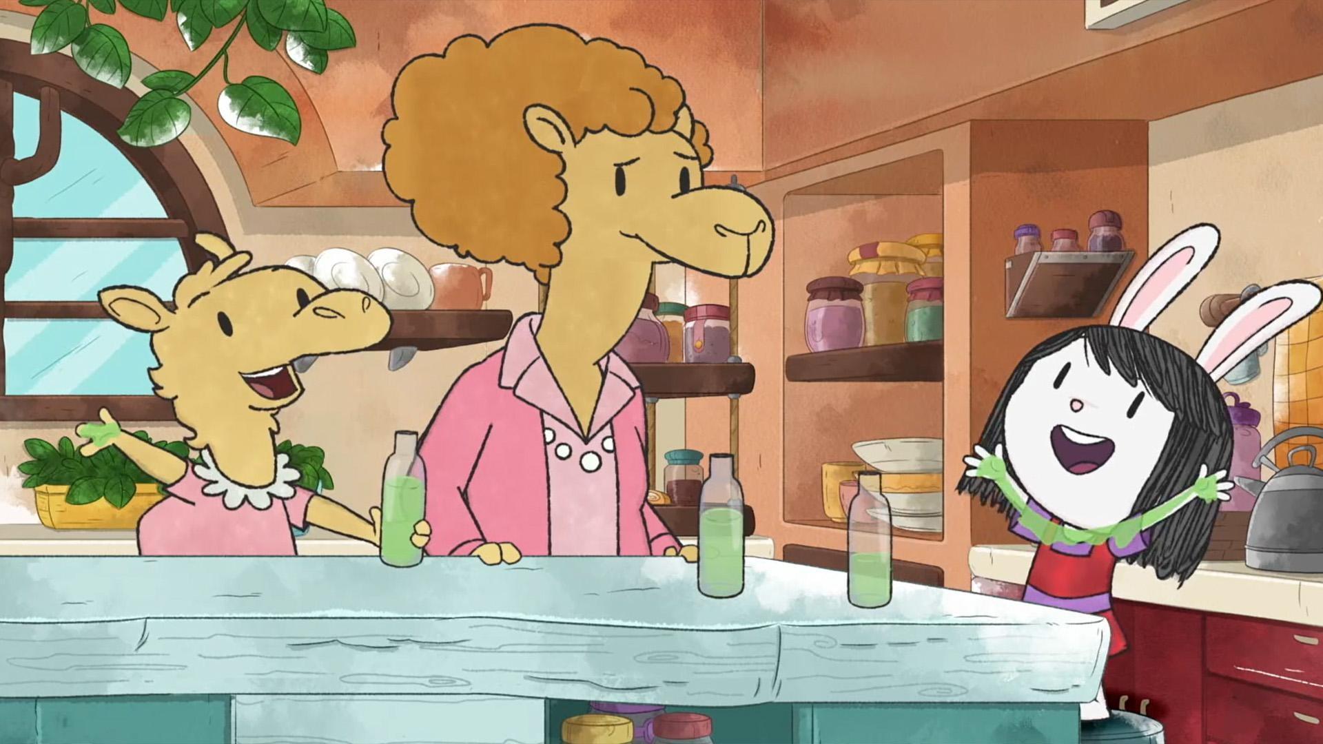 The kids try to build a sandcastle. / The kids learn about slime.