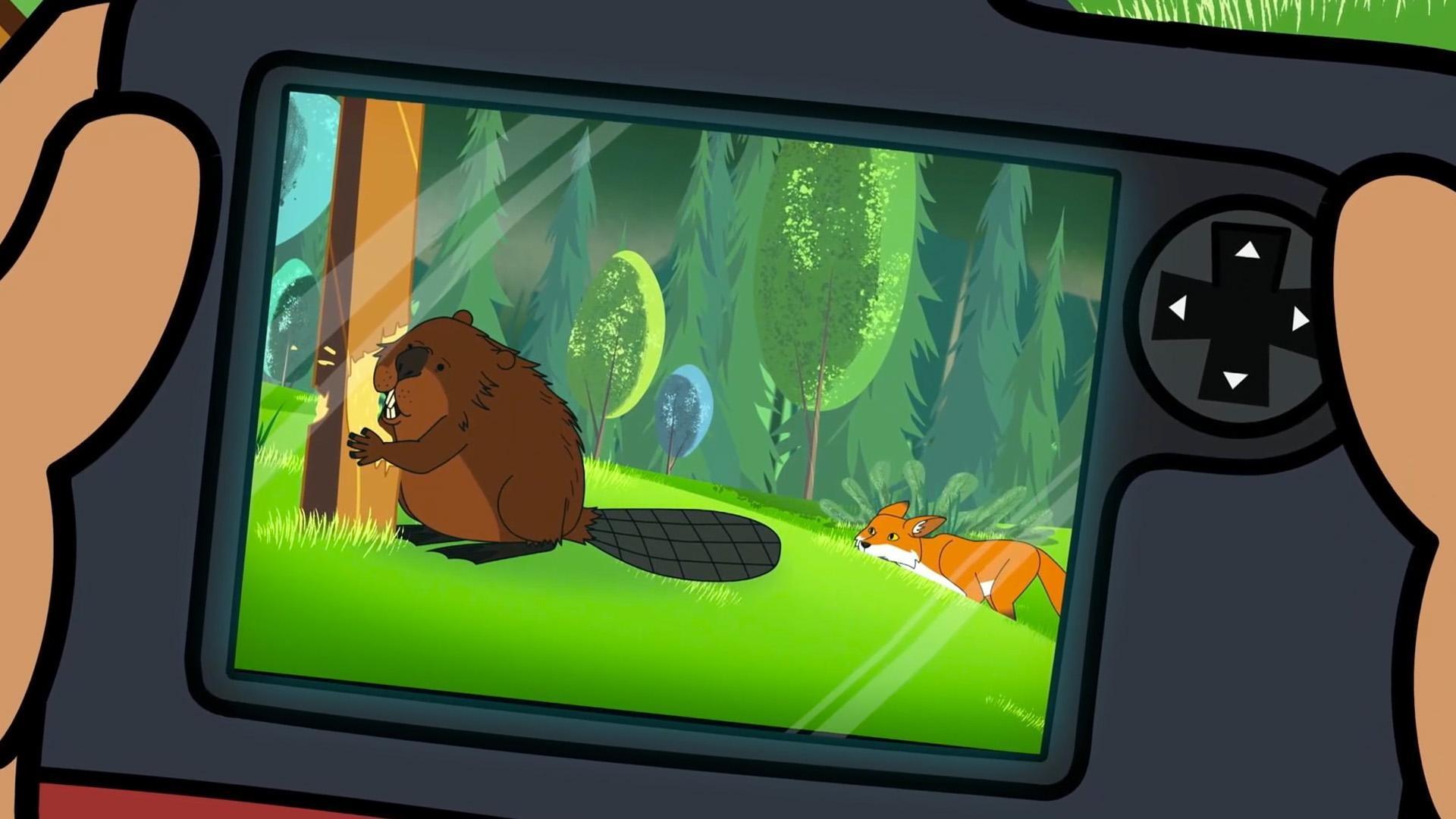 The heroes save a beaver from a fox.