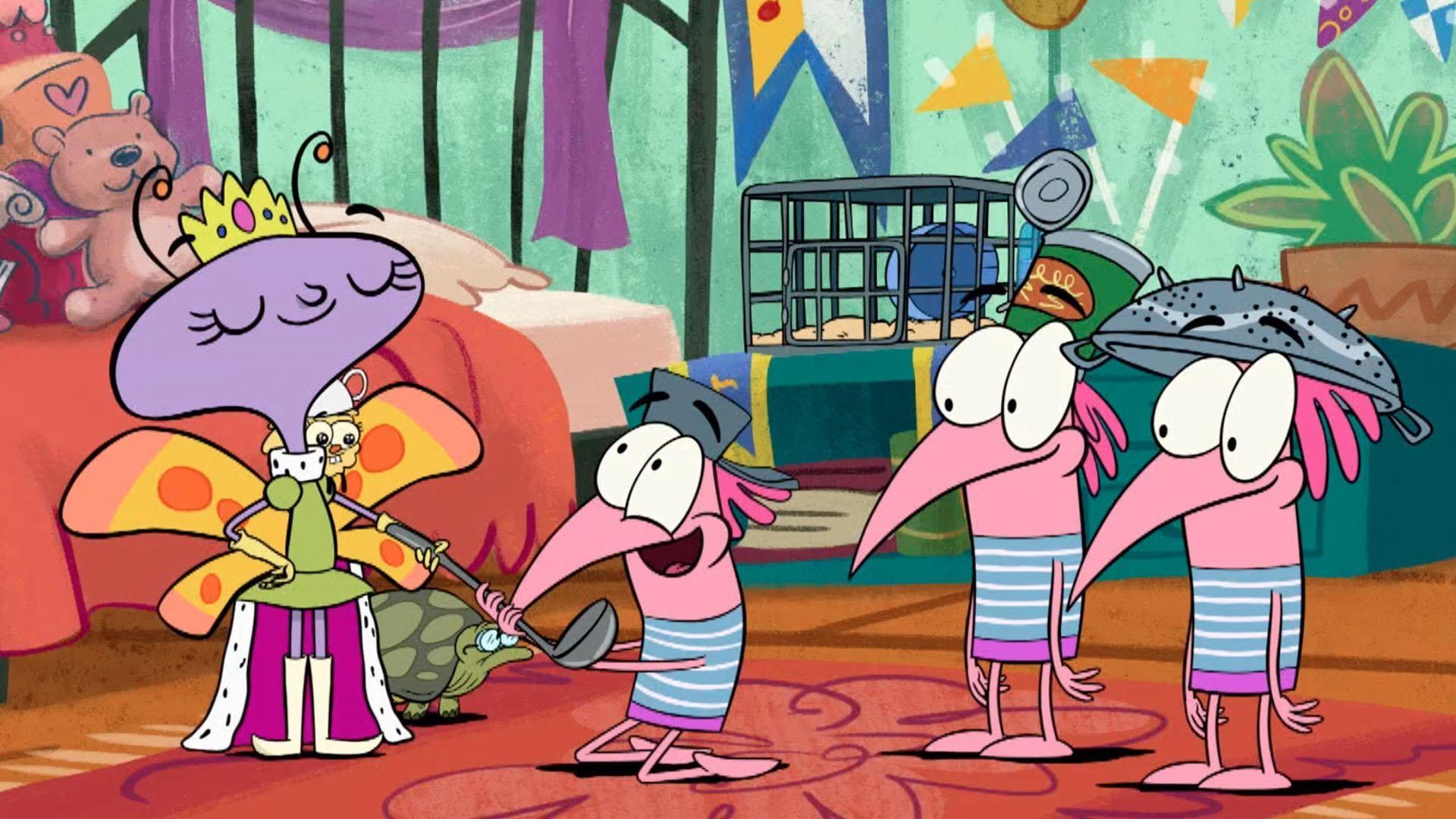 Carmen wants to be Queen at Buckingham Palace. / The kids search for a special London food