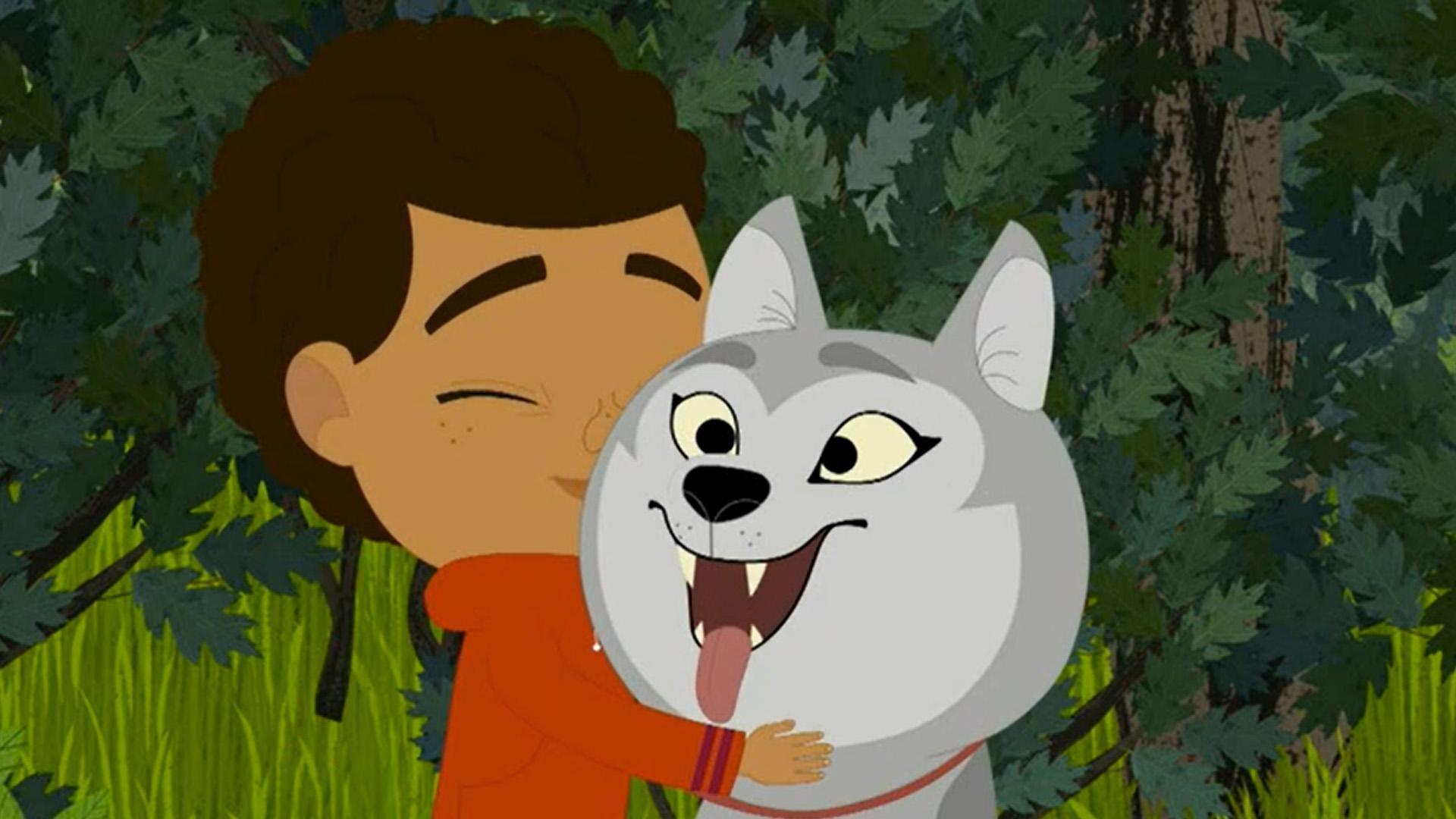 While taking a birthday present to Grammie, Rider and Wolfie find berries in the woods.