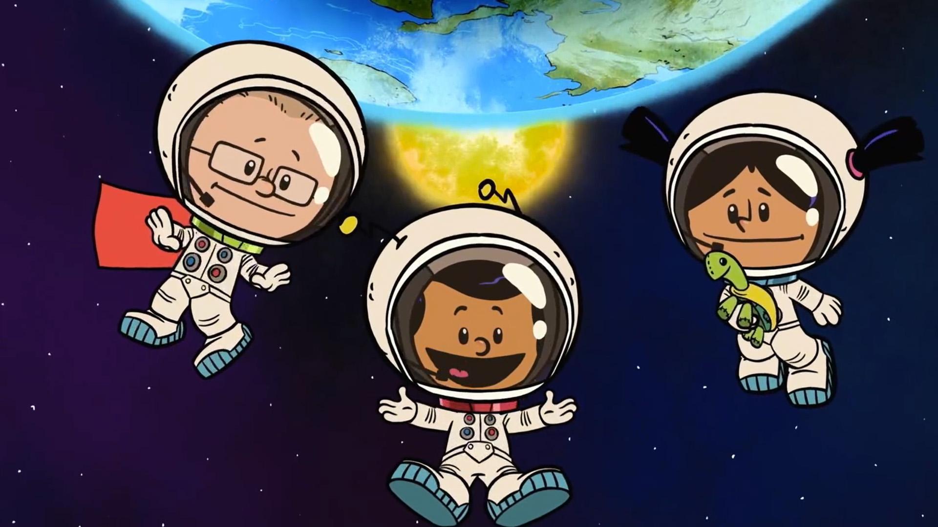 Shakespeare shows Brad it’s alright to feel your feelings. / Katherine Johnson encourages Yadina.