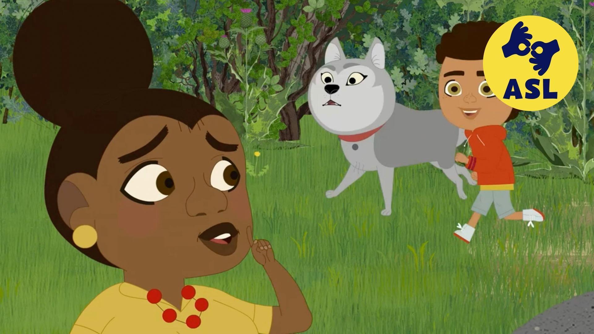 Rider and Wolfie have to be quiet to watch a rabbit visit her babies.