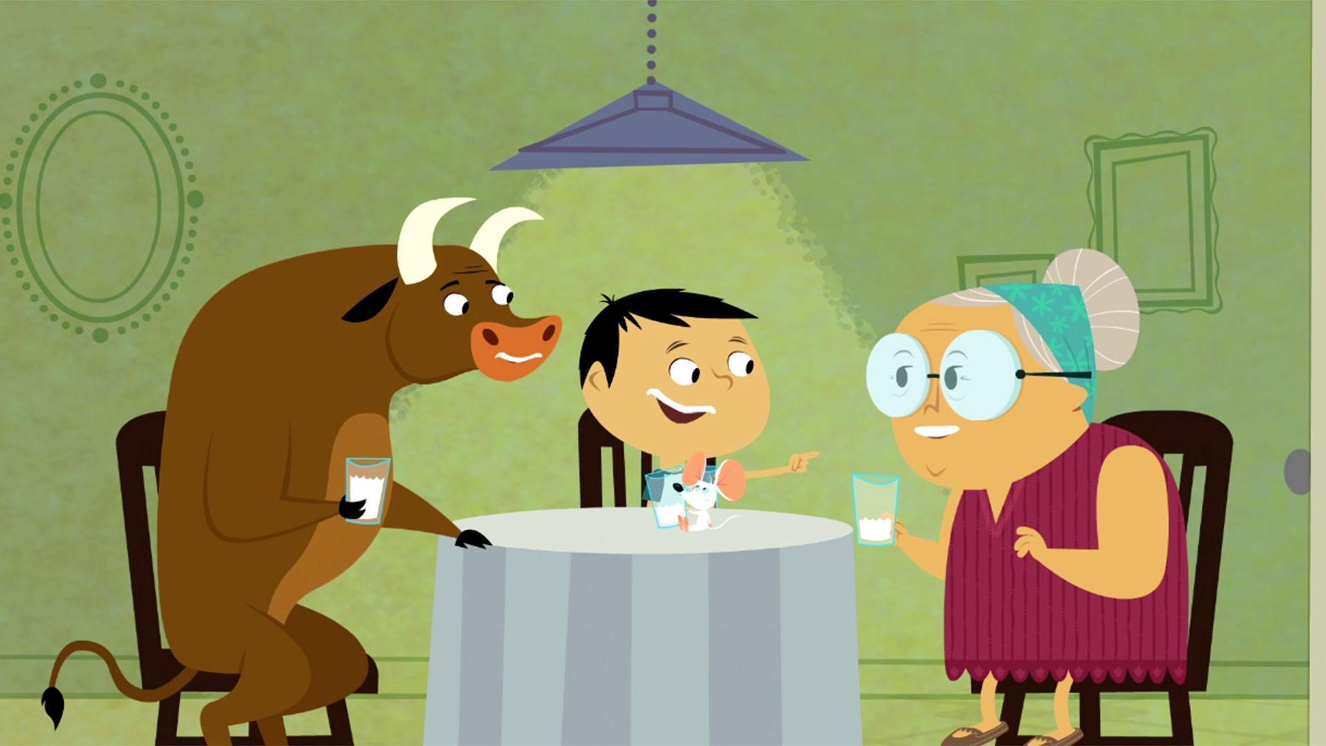 Noah heads to the farm after his Abuela asks for more "leche."