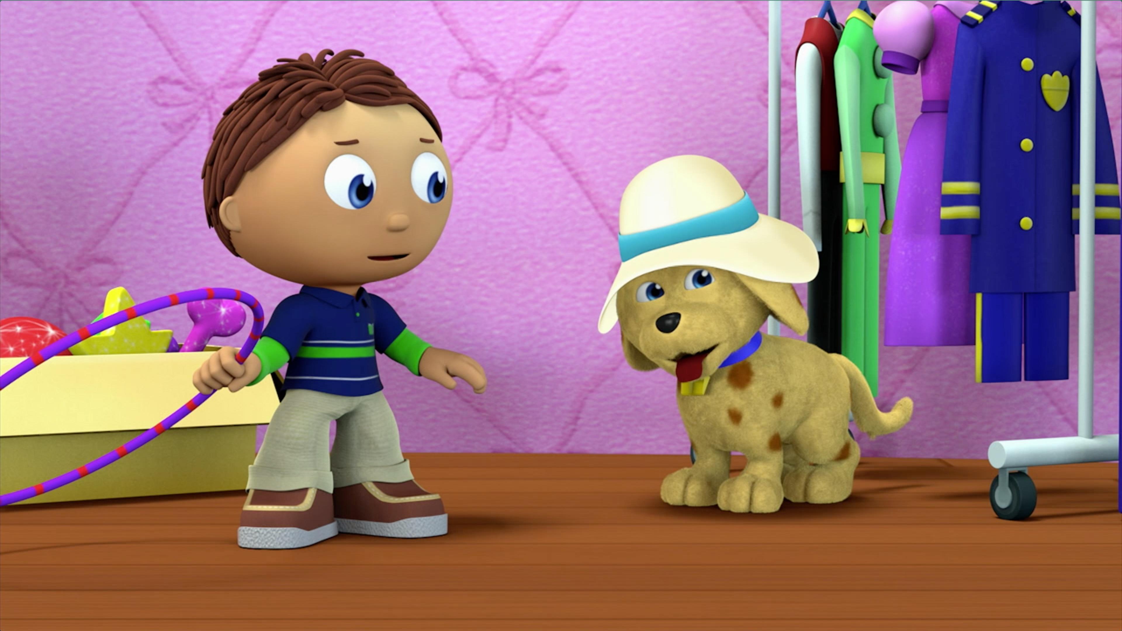Woofster is too distracted to perform his trick at the Storybook Village Talent show.