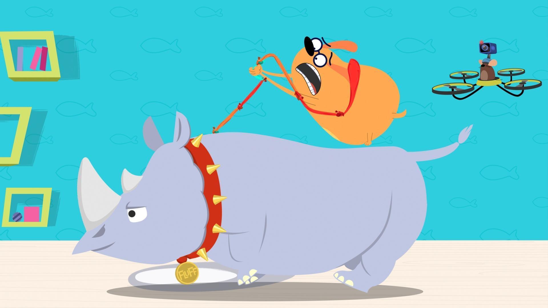 How do you keep a rhino from ruining your roommate’s apartment? Shopping bags!