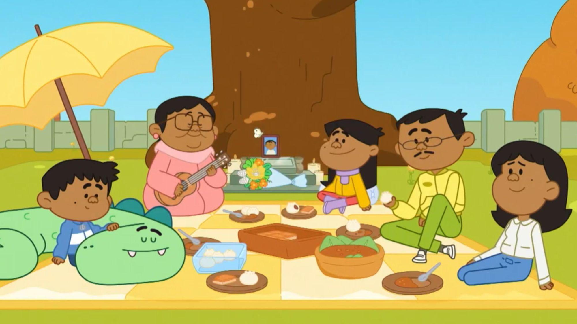 Pogo joins Ben and Jelly as they spruce up their grandfather’s grave for All Souls' Day.