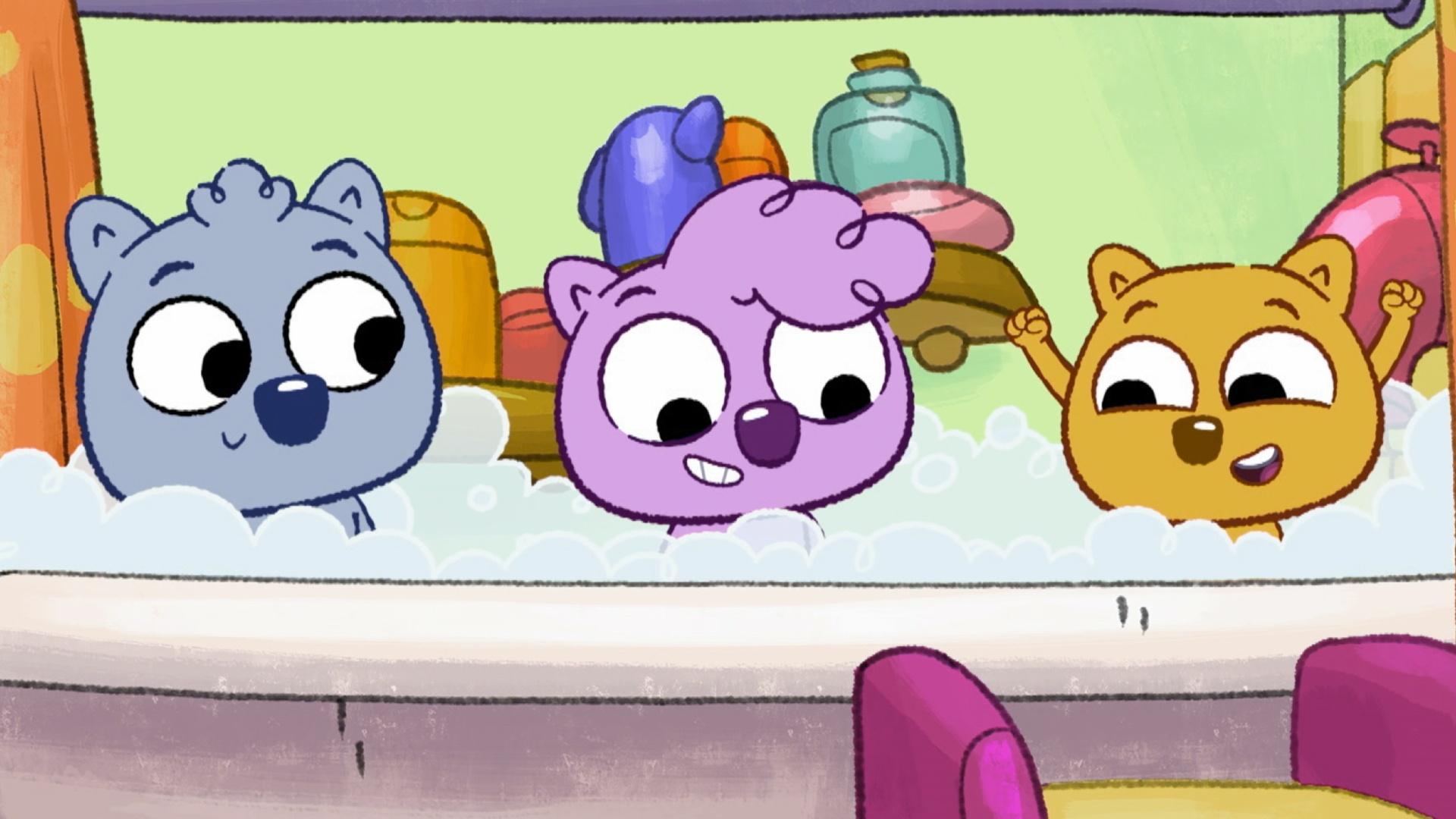 The Wombats retrace their steps to find Snout. / Zadie fixes a shell garden pattern.