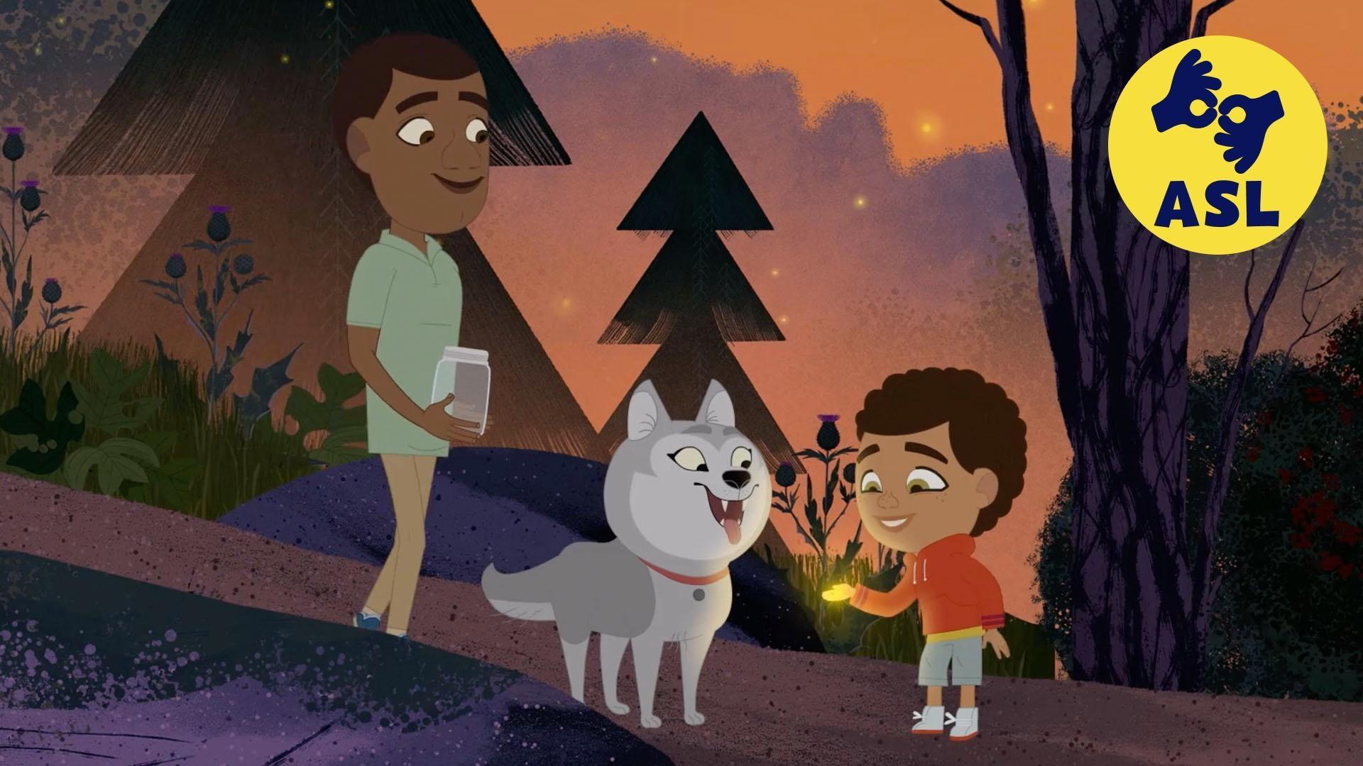 Rider, Dad, and Wolfie discover glowing "fairies" while walking to Grammie's house.