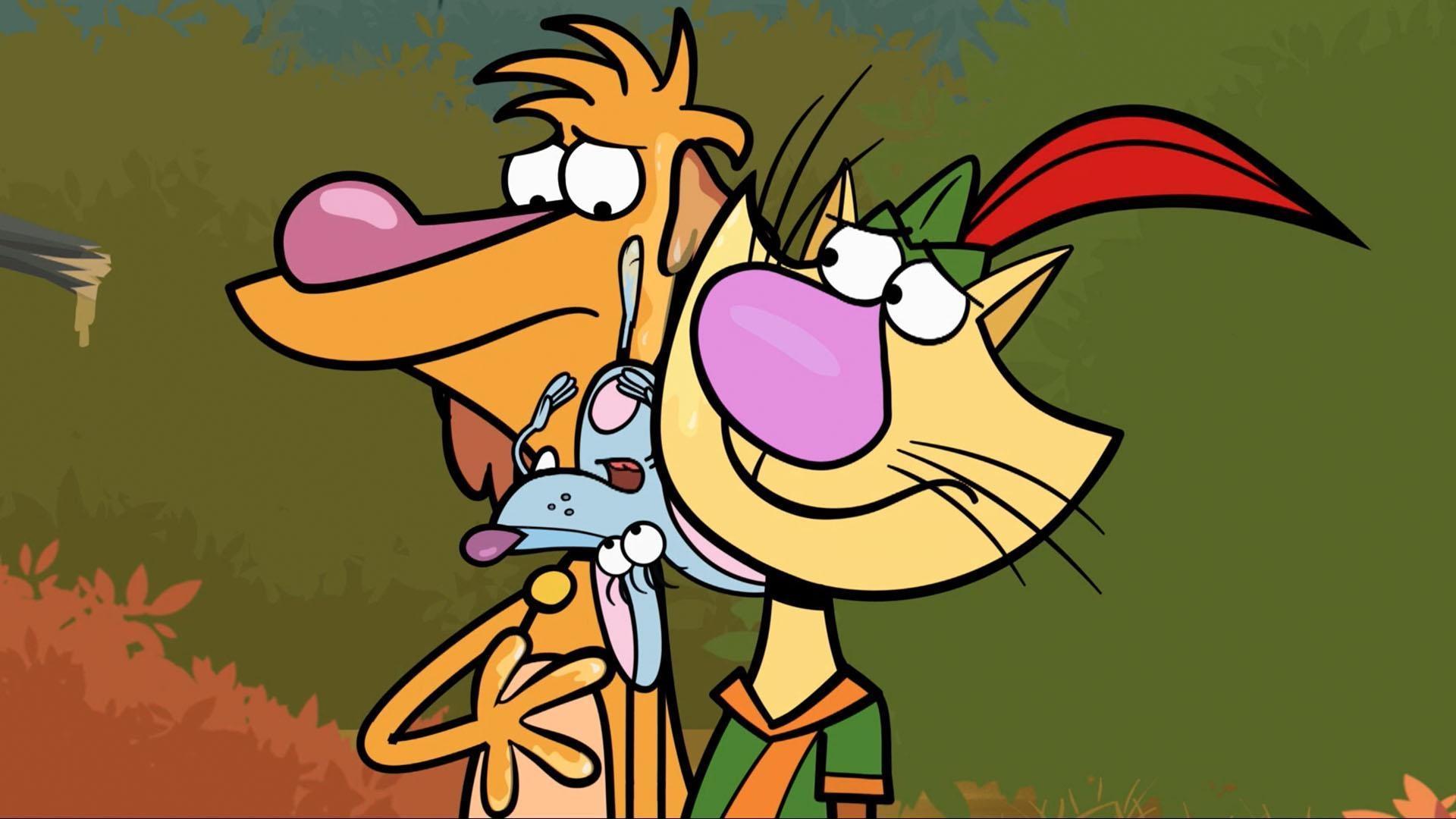 Daisy finds an orange nugget on the beach./Nature Cat picks a spot for his family reunion.